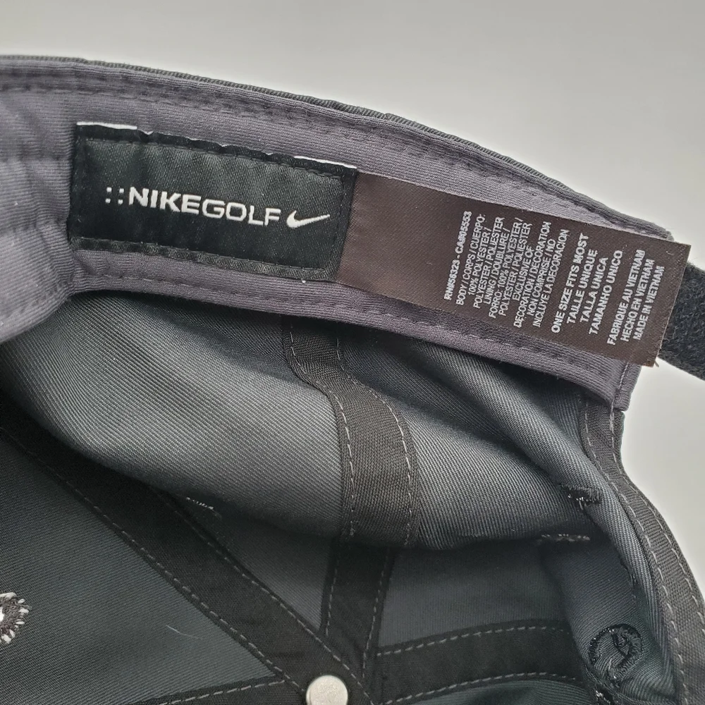 Nike Golf Dri-FIT Swoosh Front Cap. Likenew Charcoal Grey Blk Swish Adjustable